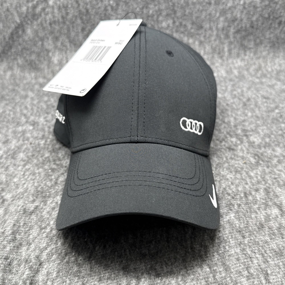 Audi Quattro Nike Dri Fit Baseball Black And White cap Adjustable Strap NWT